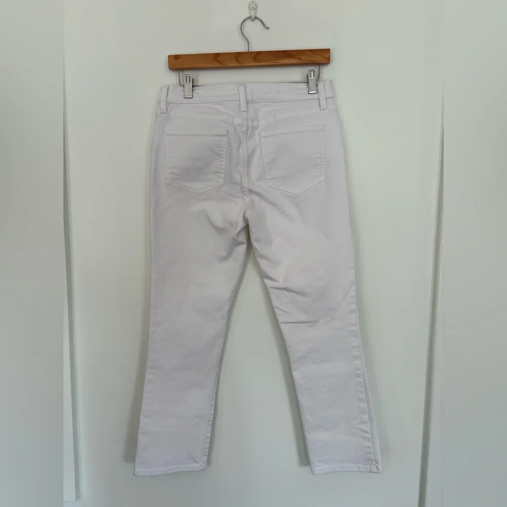 Tory Burch ||‎ Pardon My French Straight Jeans Logo Pocket White 28